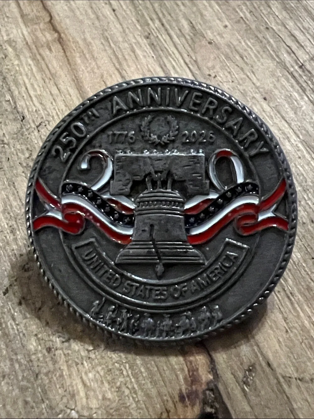 3/$18 250th Anniversary Commemorative Coin Pin with Liberty Bell Motif Lot 2165